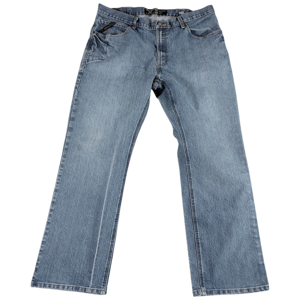 Ariat Rebar M4 Jeans Mens 38x32 Blue Med Wash Relaxed Bootcut Western Workwear